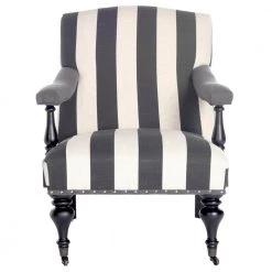 Devona Dark Gray/White Arm Chair by SAFAVIEH
