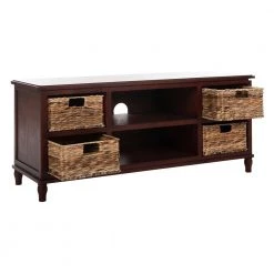 American Home 47 in. Red Wood TV Stand by SAFAVIEH -Safavieh Sales Store cherry safavieh tv stands amh5745c 31 1000
