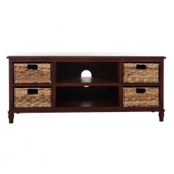 American Home 47 in. Red Wood TV Stand by SAFAVIEH