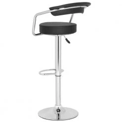Angus Black/Chrome Adjustable Height Swivel Cushioned Bar Stool by SAFAVIEH -Safavieh Sales Store chrome black safavieh bar stools fox7511b 1f 1000