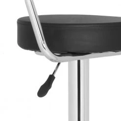 Angus Black/Chrome Adjustable Height Swivel Cushioned Bar Stool by SAFAVIEH -Safavieh Sales Store chrome black safavieh bar stools fox7511b 44 1000