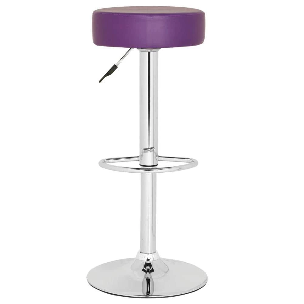 Jude Purple/Chrome Adjustable Height Swivel Cushioned Bar Stool by SAFAVIEH 3 Jude Purple/Chrome Adjustable Height Swivel Cushioned Bar Stool by SAFAVIEH