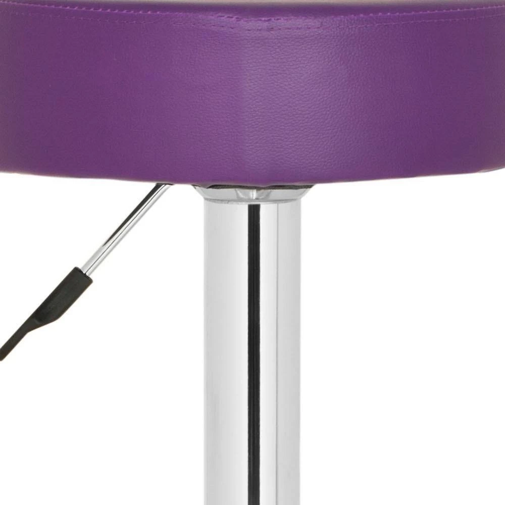 Jude Purple/Chrome Adjustable Height Swivel Cushioned Bar Stool by SAFAVIEH 6 Jude Purple/Chrome Adjustable Height Swivel Cushioned Bar Stool by SAFAVIEH - Image 4