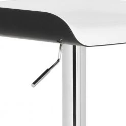 Rameka White/Chrome Adjustable Height Swivel Cushioned Bar Stool by SAFAVIEH -Safavieh Sales Store chrome white safavieh bar stools fox7500a 4f 1000