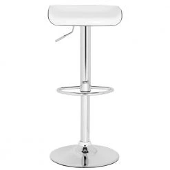 Rameka White/Chrome Adjustable Height Swivel Cushioned Bar Stool by SAFAVIEH