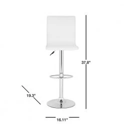 Magda White/Chrome Adjustable Height Swivel Cushioned Bar Stool by SAFAVIEH -Safavieh Sales Store chrome white safavieh bar stools fox7513a 40 1000