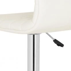 Arissa White/Chrome Adjustable Height Swivel Cushioned Bar Stool by SAFAVIEH -Safavieh Sales Store chrome white safavieh bar stools fox7519a 4f 1000