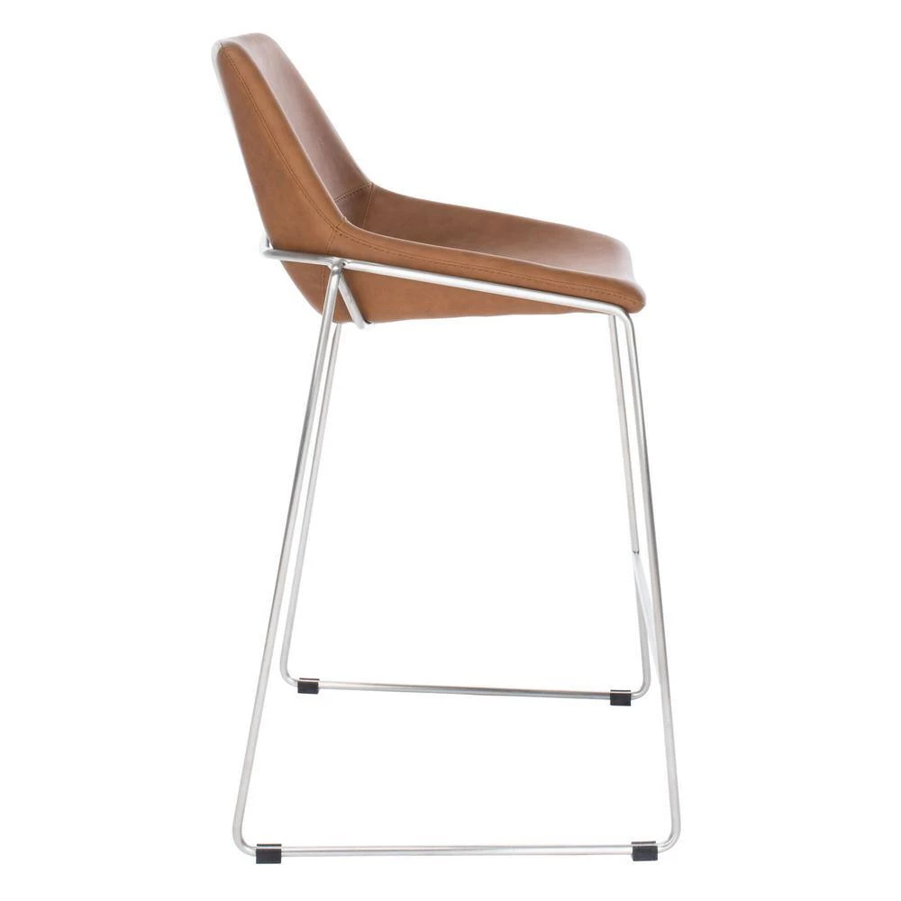 Alexis 27 in. Brown/Black Low Back Counter Stool by SAFAVIEH 10 Alexis 27 in. Brown/Black Low Back Counter Stool by SAFAVIEH - Image 8