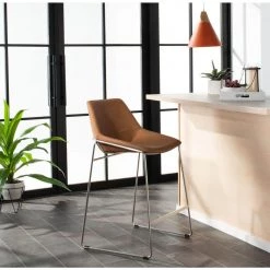 Alexis 27 in. Brown/Black Low Back Counter Stool by SAFAVIEH 23 Alexis 27 in. Brown/Black Low Back Counter Stool by SAFAVIEH -Safavieh Sales Store cigar brown black safavieh bar stools bst3000c 31 1000