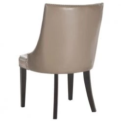 Afton Light Brown Leather Side Chair (Set of 2) by SAFAVIEH -Safavieh Sales Store clay espresso safavieh accent chairs mcr4715f set2 44 1000
