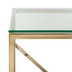 Namiko 48 in. Gold/Glass Console Table by SAFAVIEH -Safavieh Sales Store clear brass safavieh console tables cns6202a 1f 1000