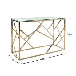 Namiko 48 in. Gold/Glass Console Table by SAFAVIEH -Safavieh Sales Store clear brass safavieh console tables cns6202a 40 1000