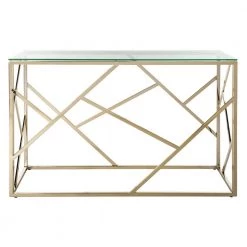 Namiko 48 in. Gold/Glass Console Table by SAFAVIEH