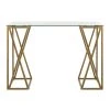 Theresa 44 in. Glass/Gold Writing Desk by SAFAVIEH