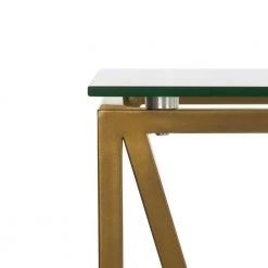 Theresa 44 in. Glass/Gold Writing Desk by SAFAVIEH -Safavieh Sales Store clear gold safavieh writing desks dsk2202a 77 1000