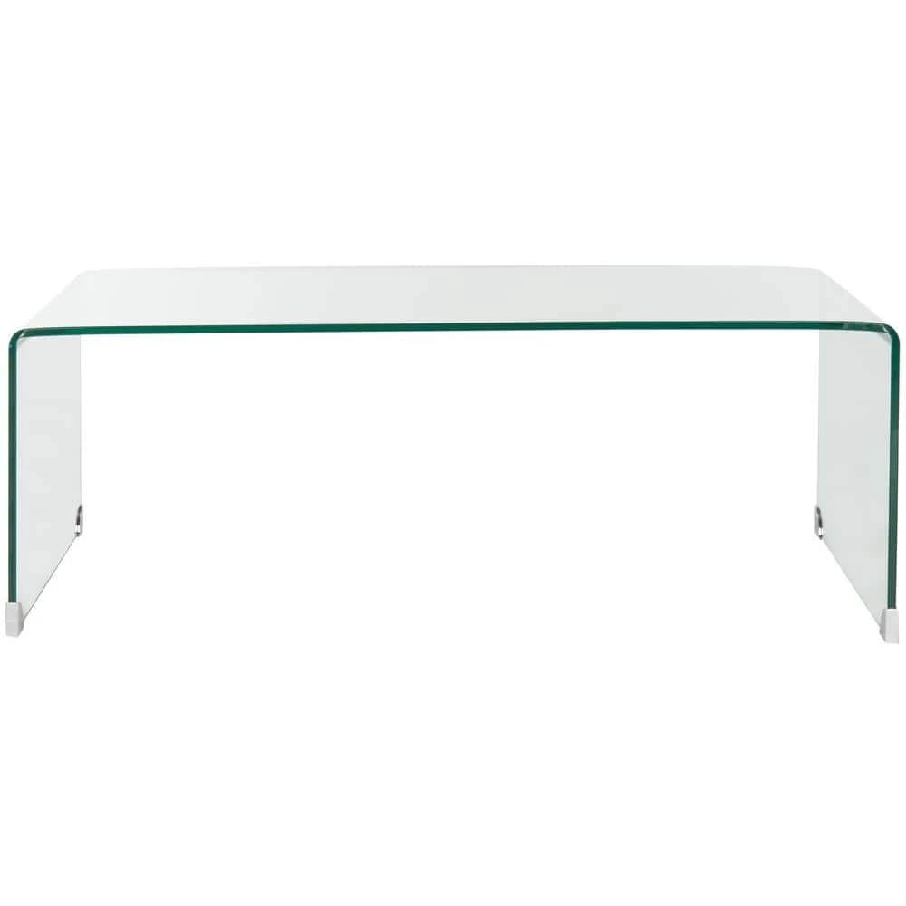 Willow 48 in. Clear Large Rectangle Glass Coffee Table by SAFAVIEH 3 Willow 48 in. Clear Large Rectangle Glass Coffee Table by SAFAVIEH