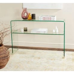 Hollis 44 in. Clear/Glass Console Table by SAFAVIEH