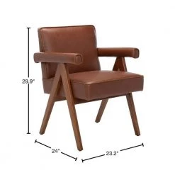 Suri Light Brown Upholstered Accent Arm Chair by SAFAVIEH -Safavieh Sales Store cognac walnut safavieh accent chairs ach4508c 40 1000