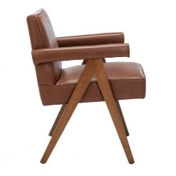 Suri Light Brown Upholstered Accent Arm Chair by SAFAVIEH -Safavieh Sales Store cognac walnut safavieh accent chairs ach4508c 4f 1000