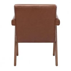 Suri Light Brown Upholstered Accent Arm Chair by SAFAVIEH -Safavieh Sales Store cognac walnut safavieh accent chairs ach4508c c3 1000