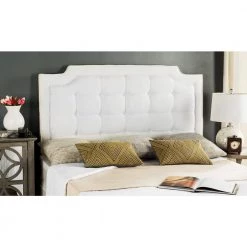 Sapphire White/Cream Queen Upholstered Headboard by SAFAVIEH -Safavieh Sales Store cream safavieh headboards mcr4047h q e1 1000