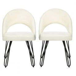 Jora Off-White/Black Side Chair (Set of 2) by SAFAVIEH