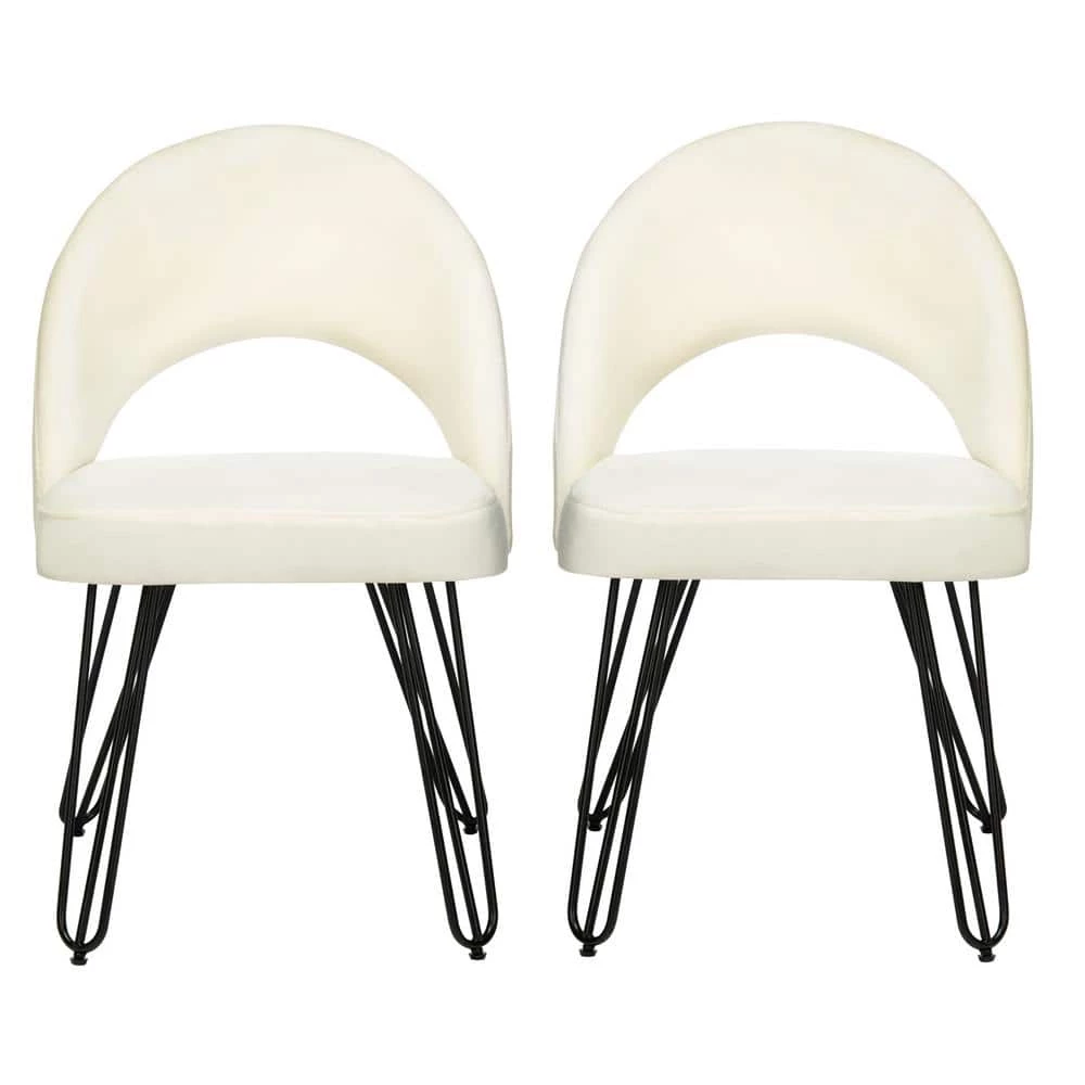 Jora Off-White/Black Side Chair (Set of 2) by SAFAVIEH 3 Jora Off-White/Black Side Chair (Set of 2) by SAFAVIEH