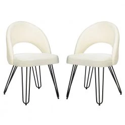 Jora Off-White/Black Side Chair (Set of 2) by SAFAVIEH 21 Jora Off-White/Black Side Chair (Set of 2) by SAFAVIEH -Safavieh Sales Store cream velvet matte black safavieh dining chairs fox6296d set2 c3 1000