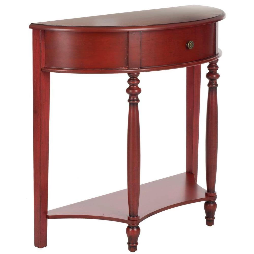 David 34 in. 1-Drawer Brown Wood Console Table by SAFAVIEH 4 David 34 in. 1-Drawer Brown Wood Console Table by SAFAVIEH - Image 3