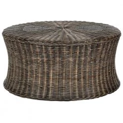 Ruxton Dark Brown Cocktail Ottoman by SAFAVIEH