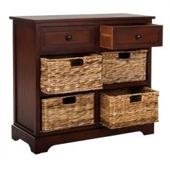 Herman 6-Drawer Red Nightstand Chest by SAFAVIEH 21 Herman 6-Drawer Red Nightstand Chest by SAFAVIEH -Safavieh Sales Store dark cherry safavieh accent cabinets amh5702d 4f 1000