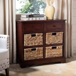 Herman 6-Drawer Red Nightstand Chest by SAFAVIEH