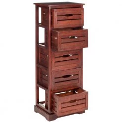 Sarina 5-Drawer Red Cabinet by SAFAVIEH -Safavieh Sales Store dark cherry safavieh accent cabinets amh5714d 31 1000