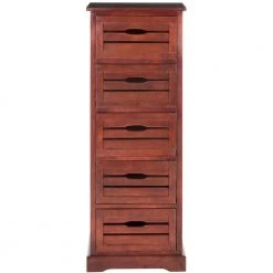 Sarina 5-Drawer Red Cabinet by SAFAVIEH