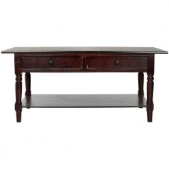 Boris 42 in. Dark Red Wood Coffee Table with Drawers by SAFAVIEH 11 Boris 42 in. Dark Red Wood Coffee Table with Drawers by SAFAVIEH -Safavieh Sales Store dark cherry safavieh coffee tables amh5706d c3 1000