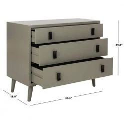 Blaize 3-Drawer Gray/Black Nightstand Chest by SAFAVIEH -Safavieh Sales Store dark gray black safavieh chest of drawers chs6601a 76 1000