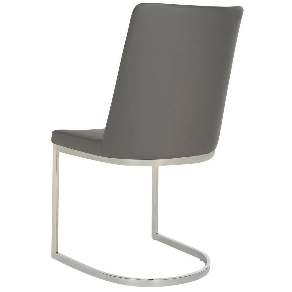 Parkston 18 in. Gray Leather Side Chair (Set of 2) by SAFAVIEH 6 Parkston 18 in. Gray Leather Side Chair (Set of 2) by SAFAVIEH - Image 4