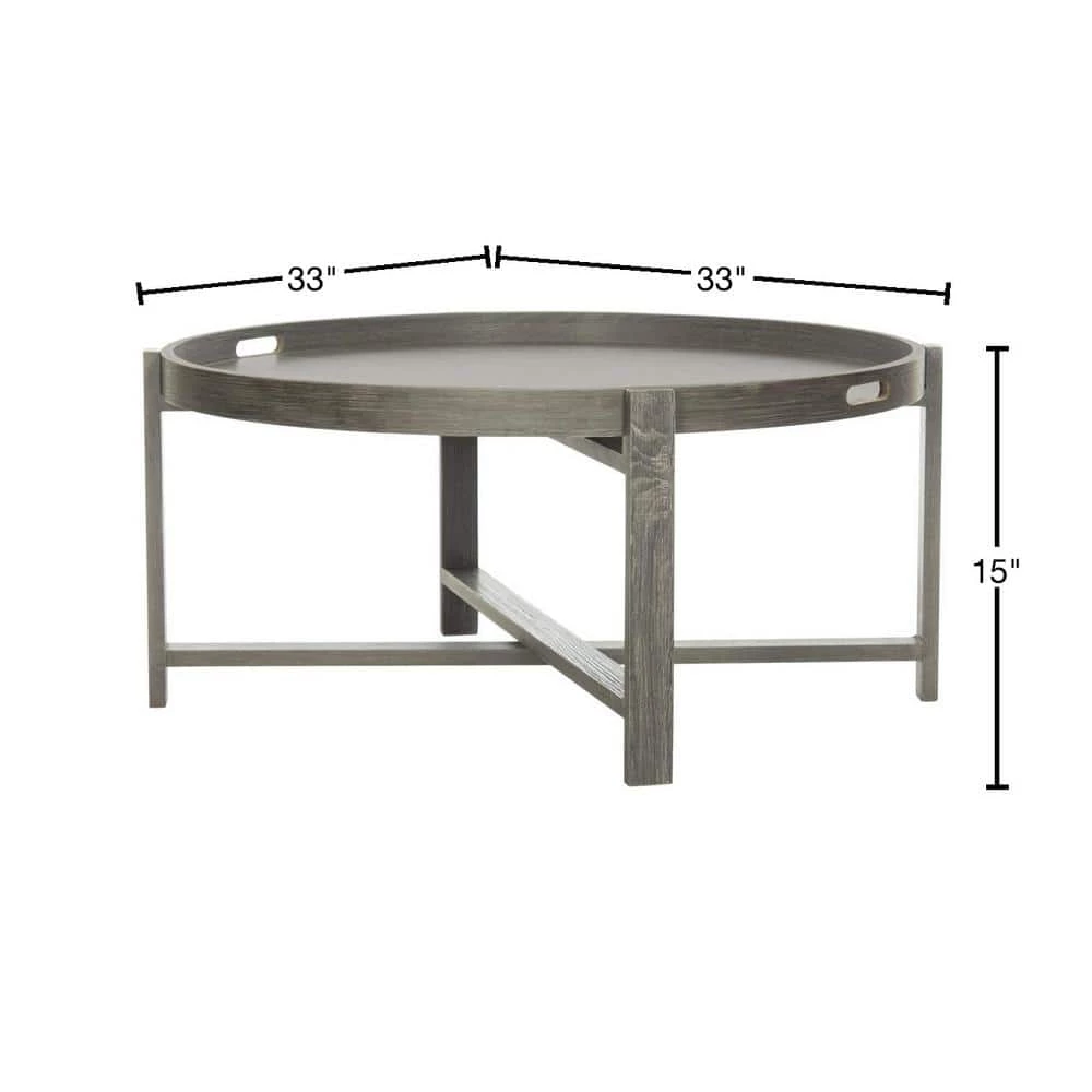 Cursten 33 in. Dark Gray Wood Coffee Table by SAFAVIEH 5 Cursten 33 in. Dark Gray Wood Coffee Table by SAFAVIEH - Image 3