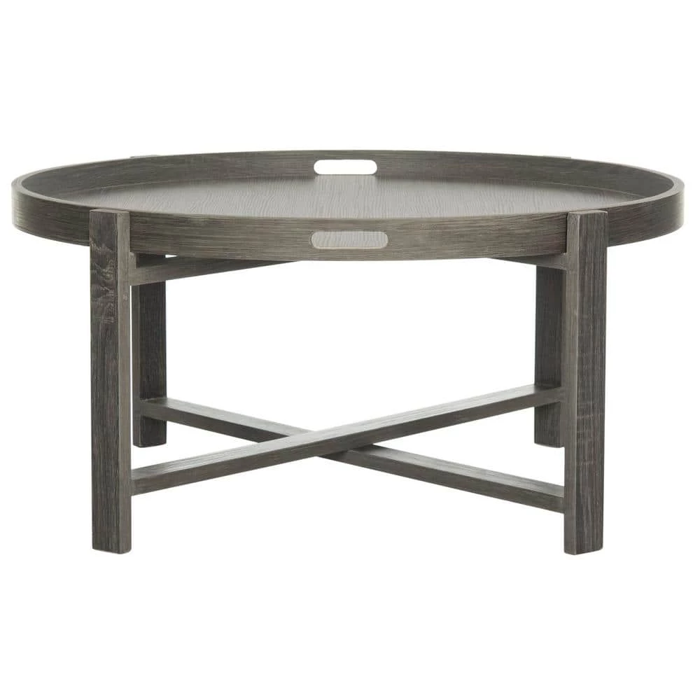 Cursten 33 in. Dark Gray Wood Coffee Table by SAFAVIEH 3 Cursten 33 in. Dark Gray Wood Coffee Table by SAFAVIEH