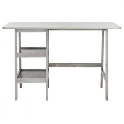 Sofara 47.2 in. Gray Wood Writing Desk by SAFAVIEH -Safavieh Sales Store dark gray safavieh writing desks dsk1403b 1f 1000