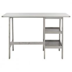 Sofara 47.2 in. Gray Wood Writing Desk by SAFAVIEH