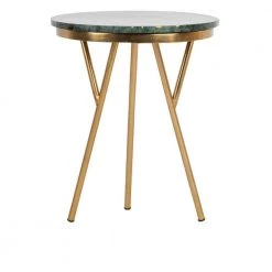 Coletta Dark Green/Brass End Table by SAFAVIEH