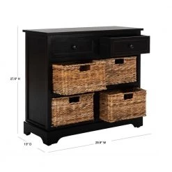 Herman 6-Drawer Black Nightstand Chest by SAFAVIEH 14 Herman 6-Drawer Black Nightstand Chest by SAFAVIEH -Safavieh Sales Store distressed black safavieh accent cabinets amh5702b 40 1000