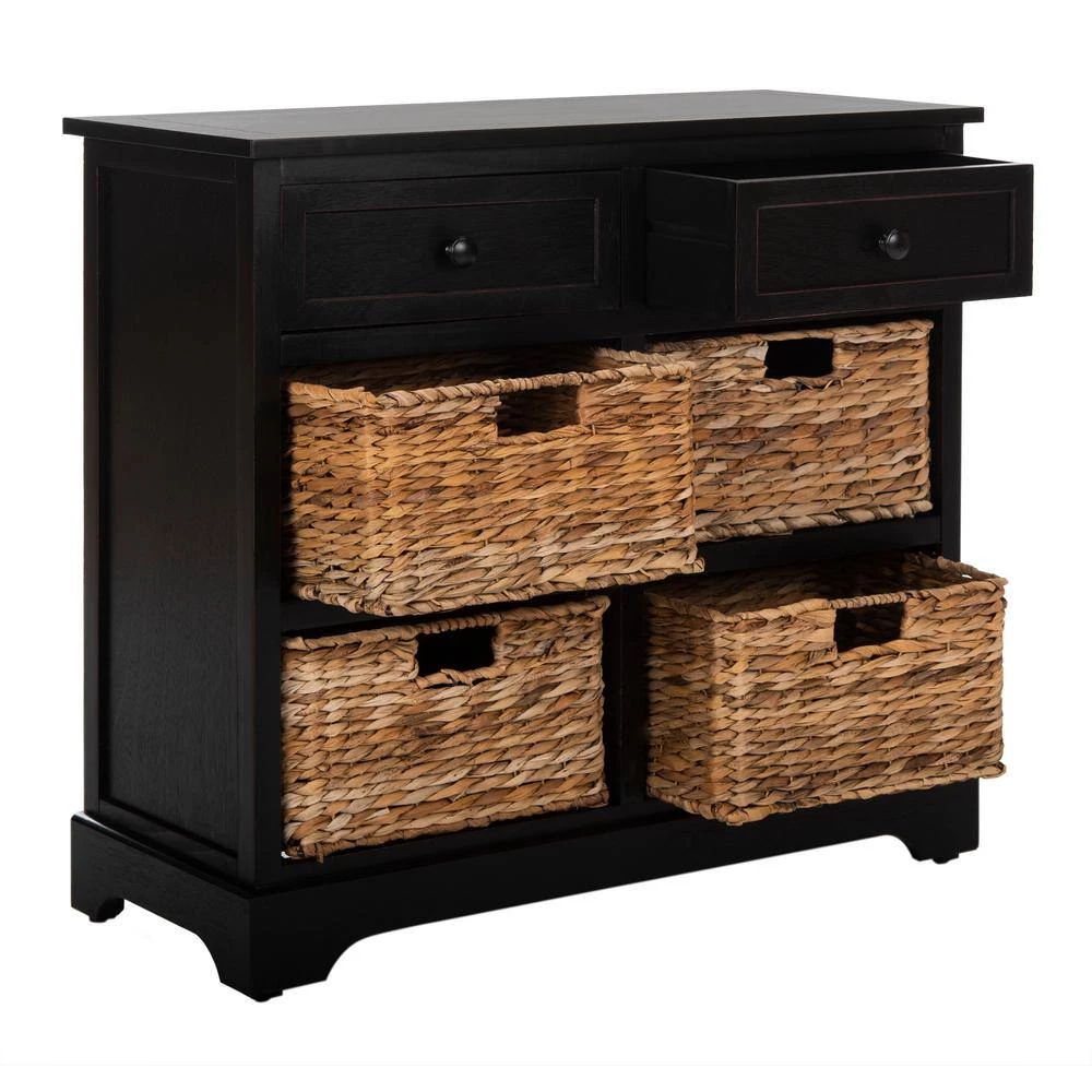 Herman 6-Drawer Black Nightstand Chest by SAFAVIEH 8 Herman 6-Drawer Black Nightstand Chest by SAFAVIEH - Image 7