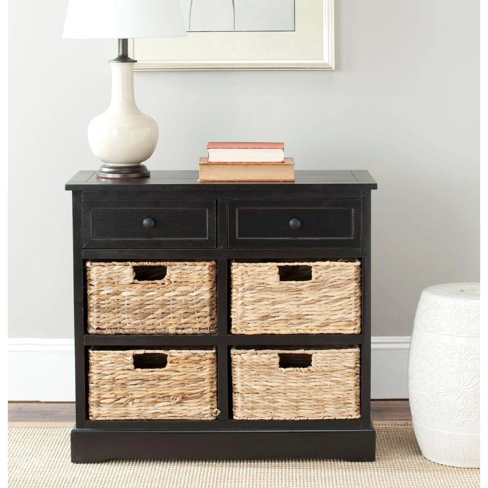 Herman 6-Drawer Black Nightstand Chest by SAFAVIEH 3 Herman 6-Drawer Black Nightstand Chest by SAFAVIEH - Image 2