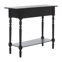 Rosemary 38 in. 2-Drawer Black Wood Console Table by SAFAVIEH -Safavieh Sales Store distressed black safavieh console tables amh5705b 44 1000