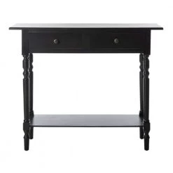 Rosemary 38 in. 2-Drawer Black Wood Console Table by SAFAVIEH -Safavieh Sales Store distressed black safavieh console tables amh5705b c3 1000