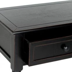 Samantha 36 in. 2-Drawer Black Wood Console Table by SAFAVIEH 12 Samantha 36 in. 2-Drawer Black Wood Console Table by SAFAVIEH -Safavieh Sales Store distressed black safavieh console tables amh5710b 1f 1000