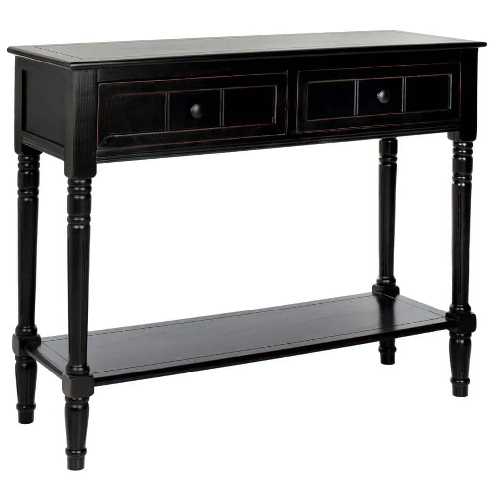 Samantha 36 in. 2-Drawer Black Wood Console Table by SAFAVIEH 6 Samantha 36 in. 2-Drawer Black Wood Console Table by SAFAVIEH - Image 4