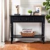 Samantha 36 in. 2-Drawer Black Wood Console Table by SAFAVIEH -Safavieh Sales Store distressed black safavieh console tables amh5710b 64 1000